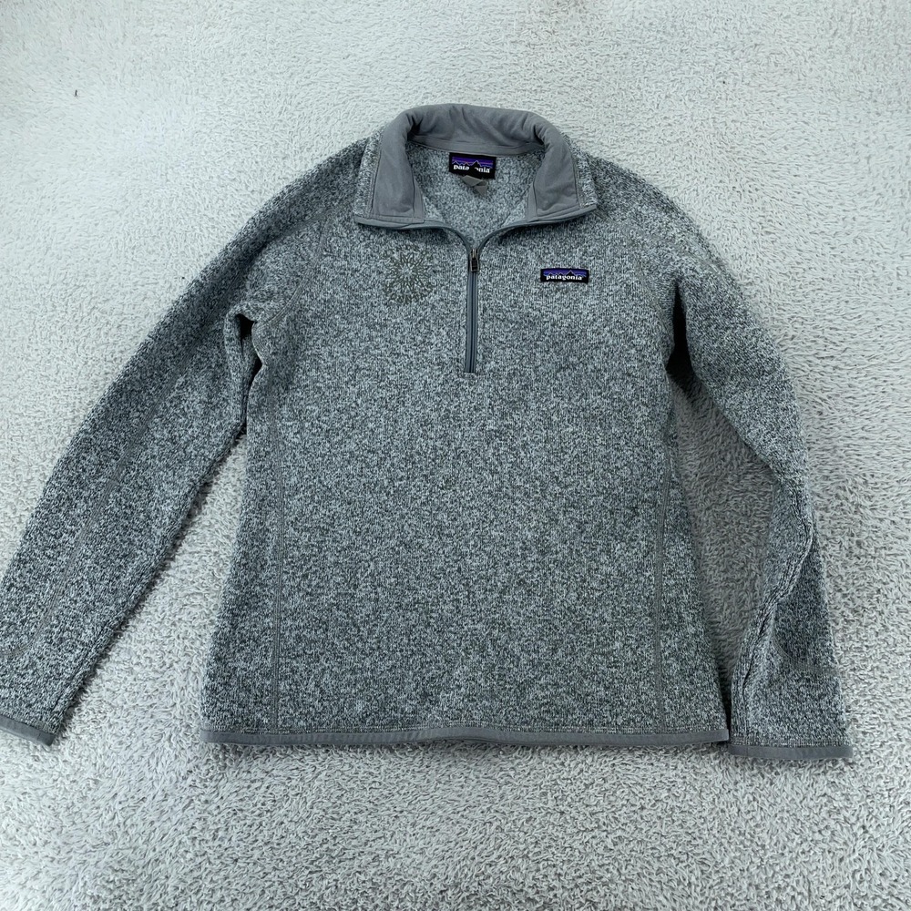 Patagonia Better Sweater Womens Medium Gray Heather 1/4 Zip‎ Knit Pullover
